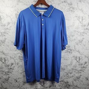Adidas Golf Polo‎ Shirt Mens 2XL XXL Blue White AdiPure Active